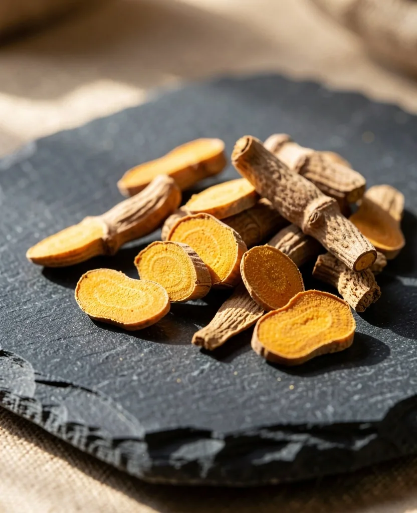 Dried botanical roots used in natural supplements