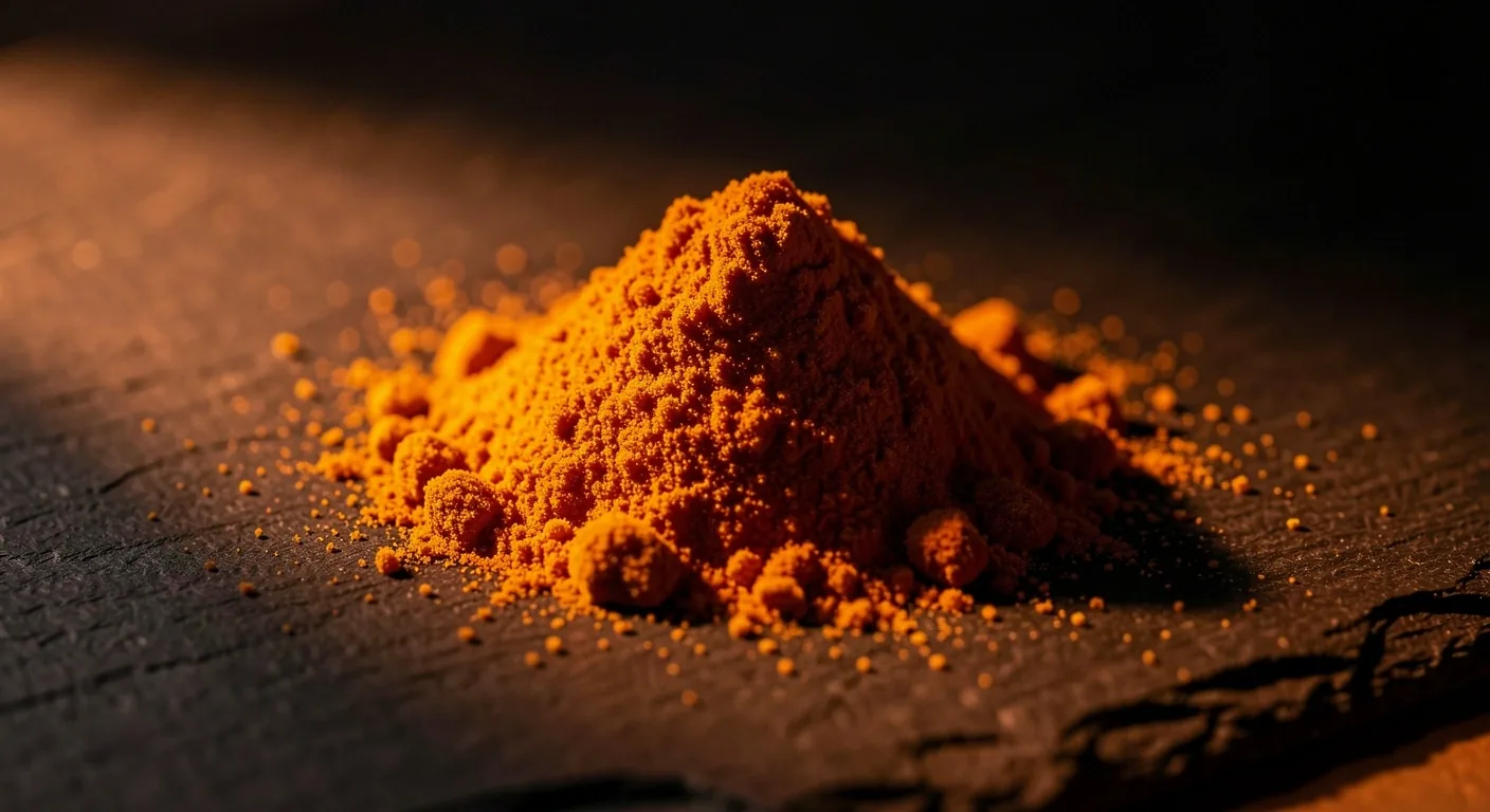 Natural botanical extract powder under dramatic lighting
