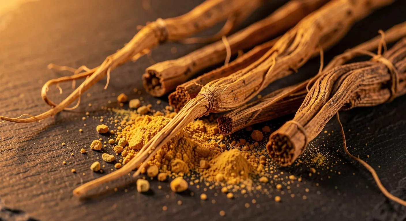 Macro view of natural botanical extracts used in men's supplements